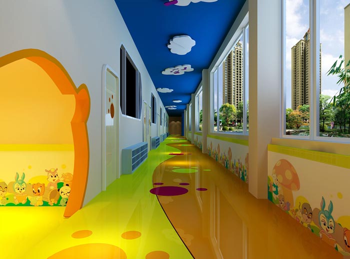幼儿教育机构走廊装修设计案例